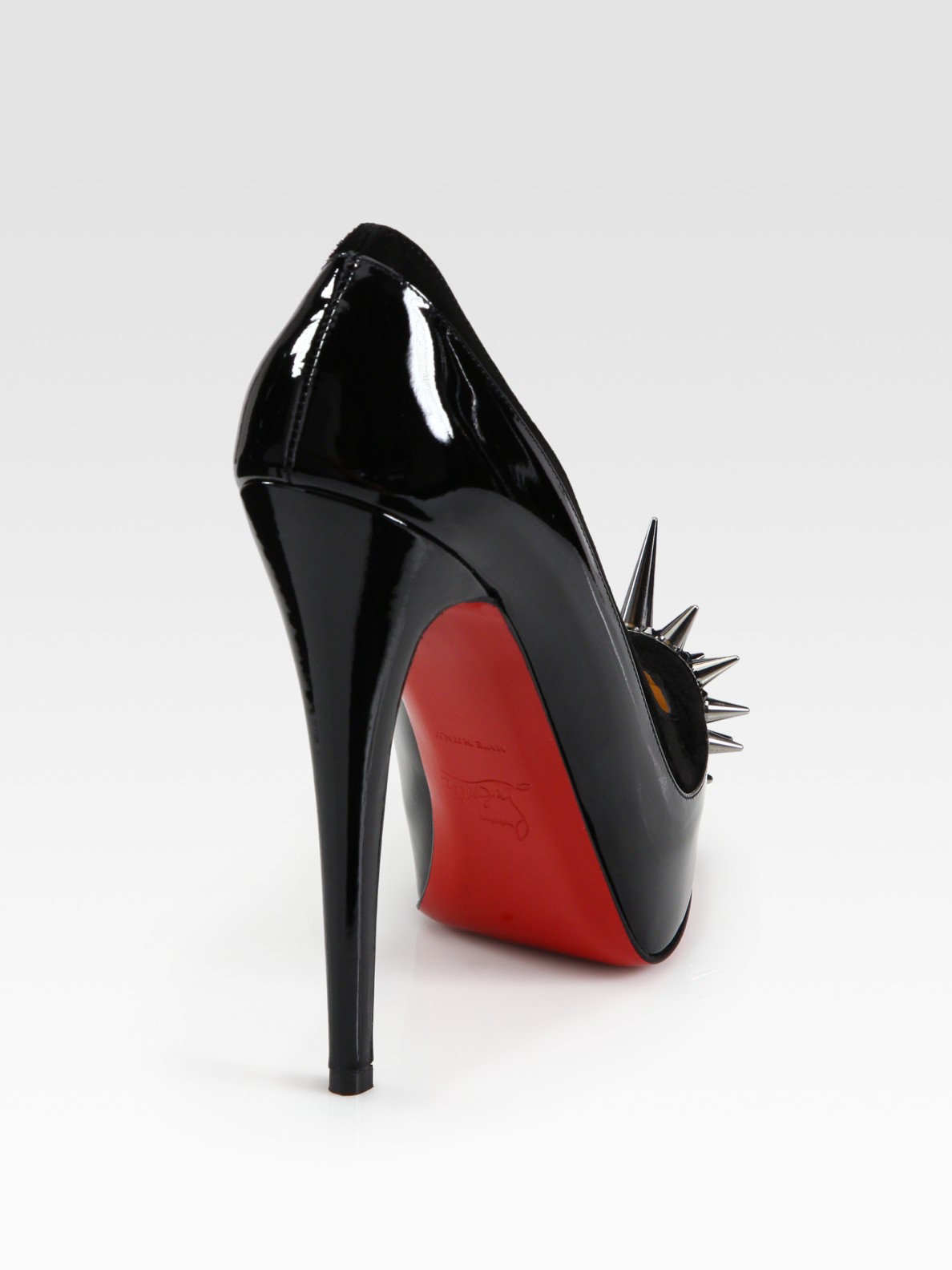 Christian Louboutin Asteroid Suede and Leather Spike Pumps in Black | Lyst