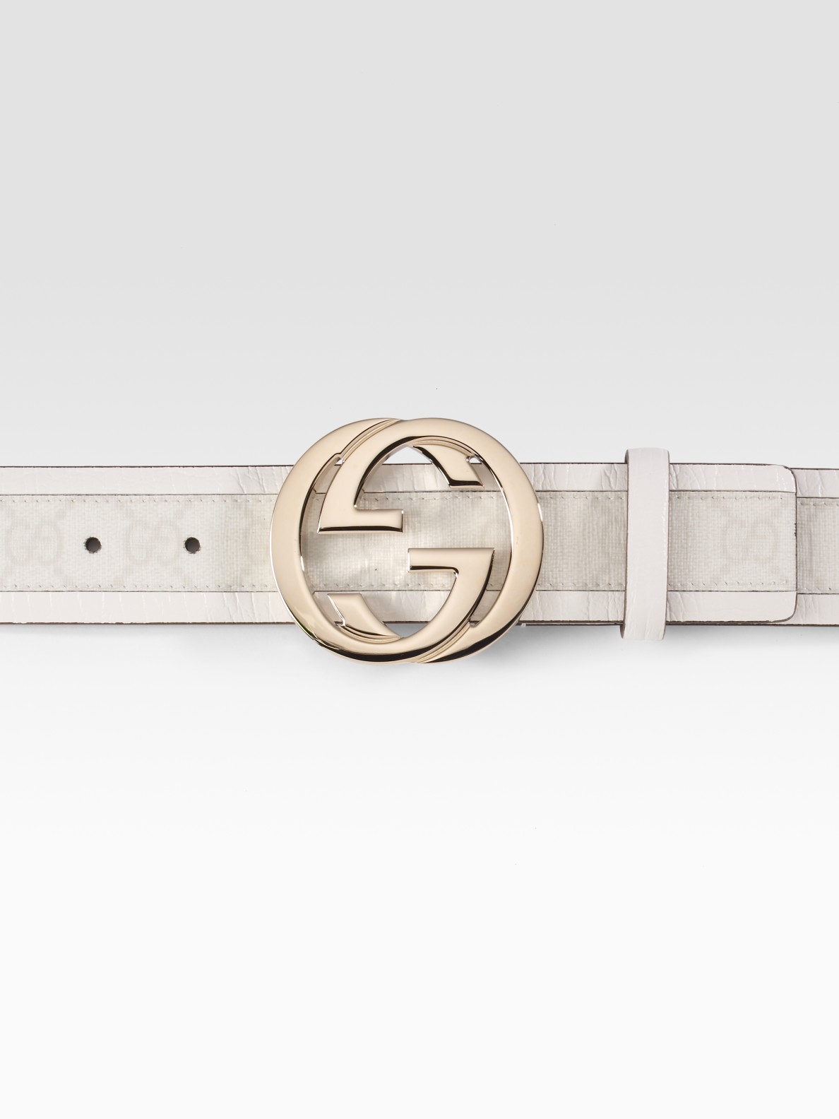 gucci white belt for men