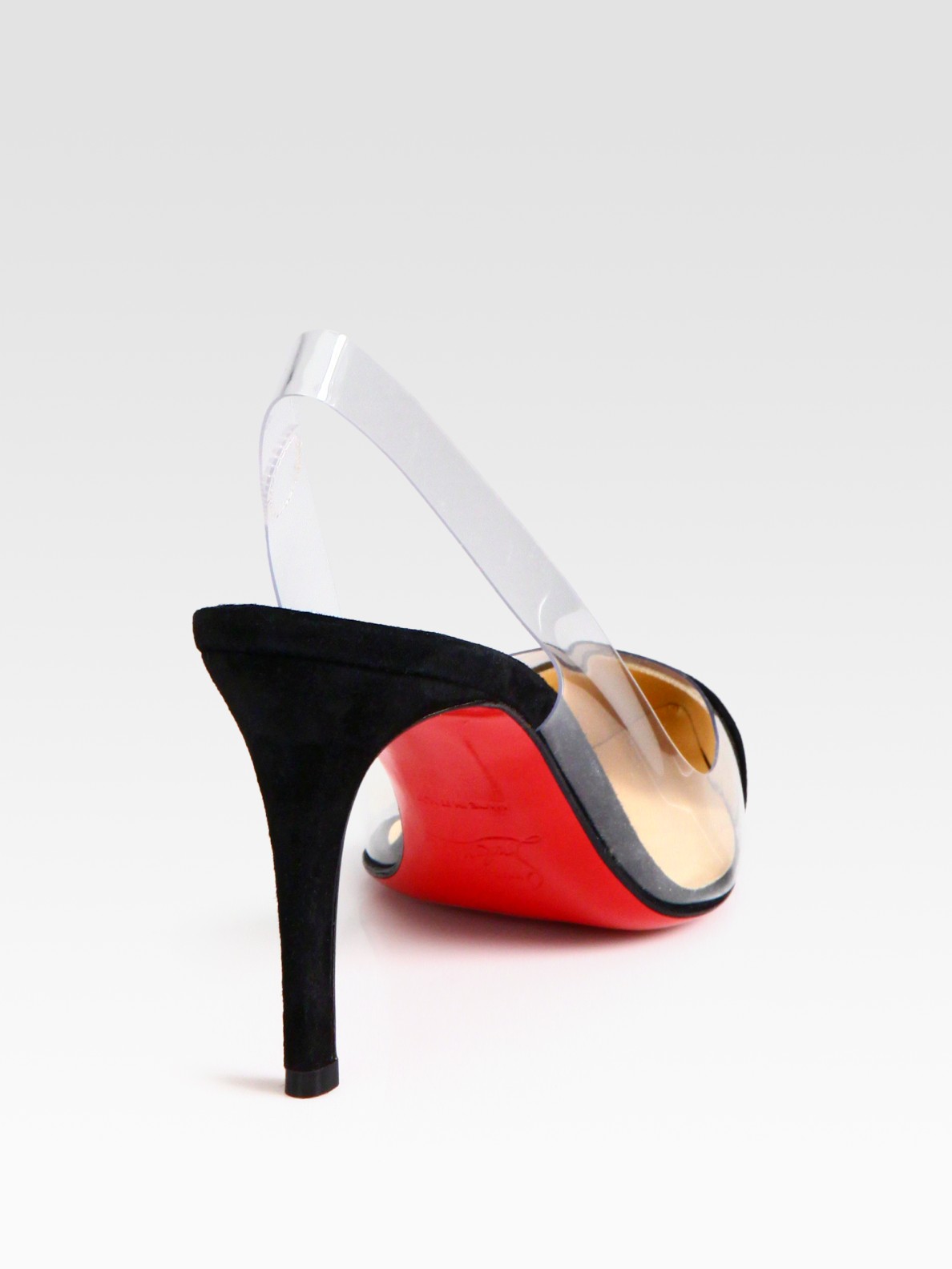christian louboutin satin pointed-toe slingback pumps Black - Bbridges