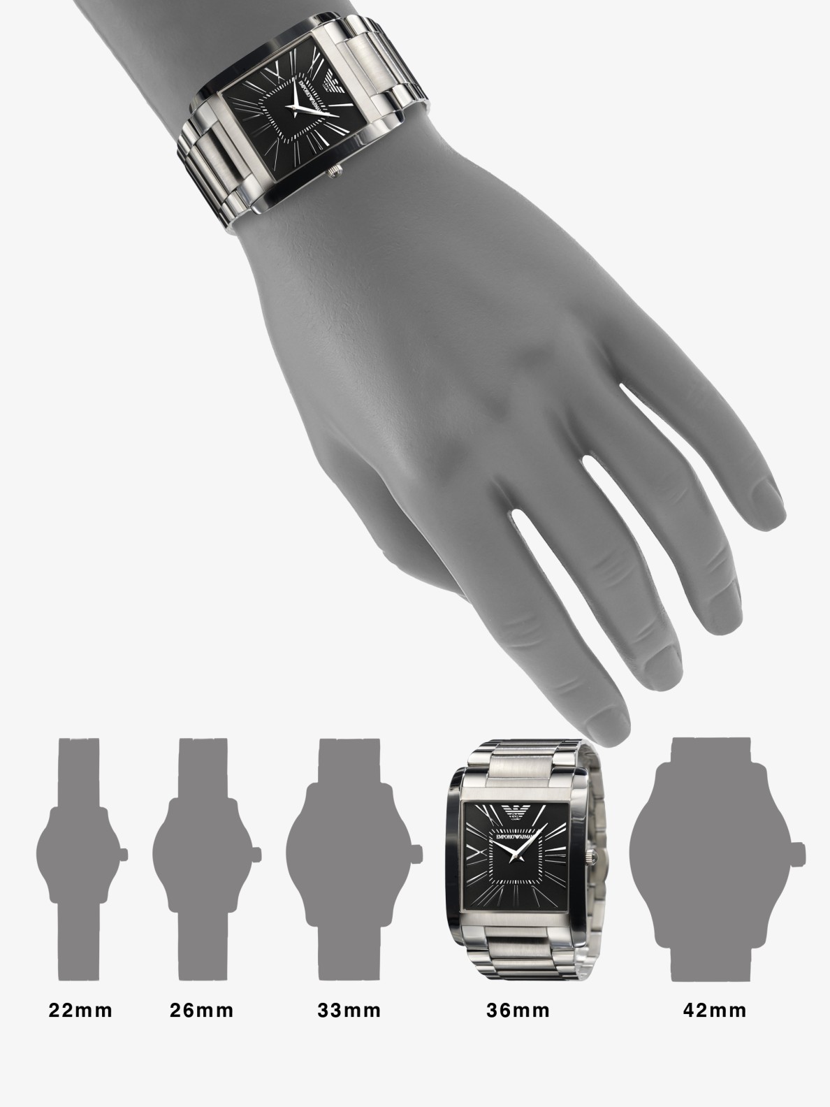 Emporio Armani Stainless Steel Square Watch in Metallic Lyst