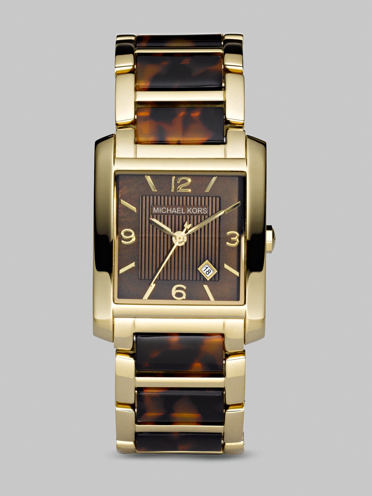 Link Square Watch in Brown -