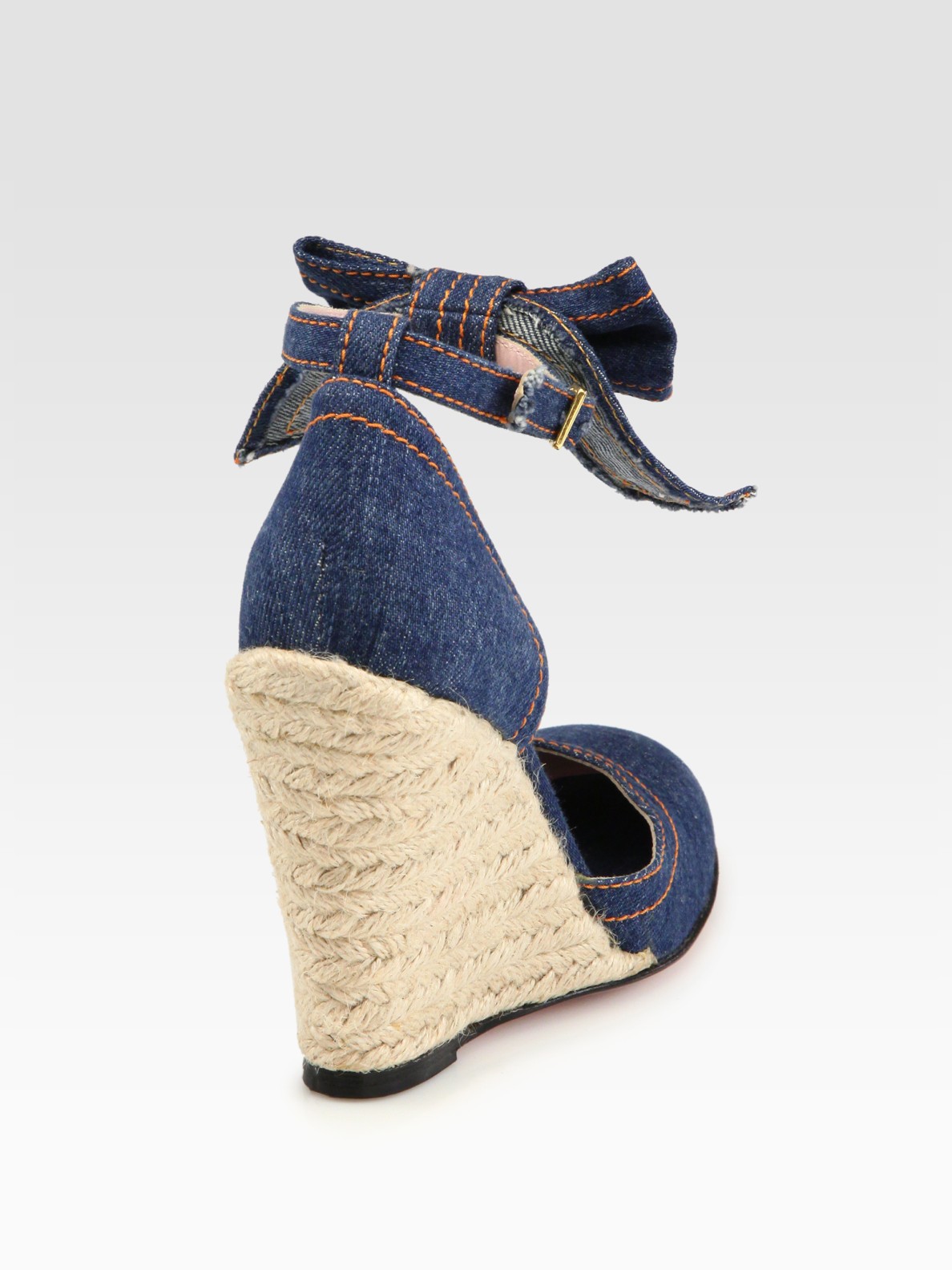 valentino denim wedges