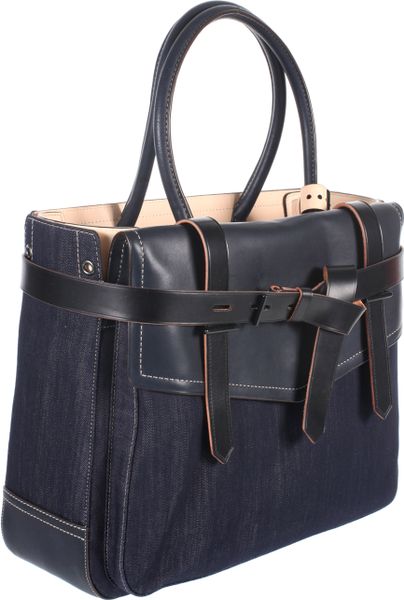 Reed Krakoff « Boxer » Bag in Raw Denim As Well As Navy and Black ...