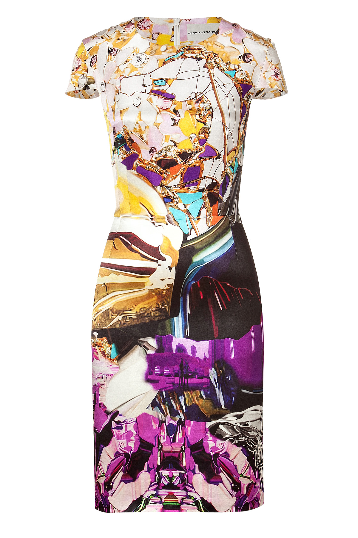 Mary katrantzou Multicolor Print Silk Dress in Multicolor | Lyst