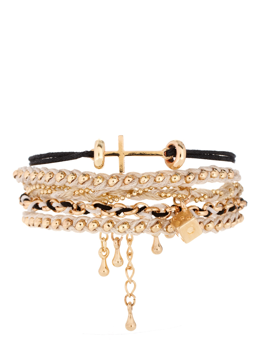 Lyst Asos Asos Monochrome Cross Friendship Bracelet Pack