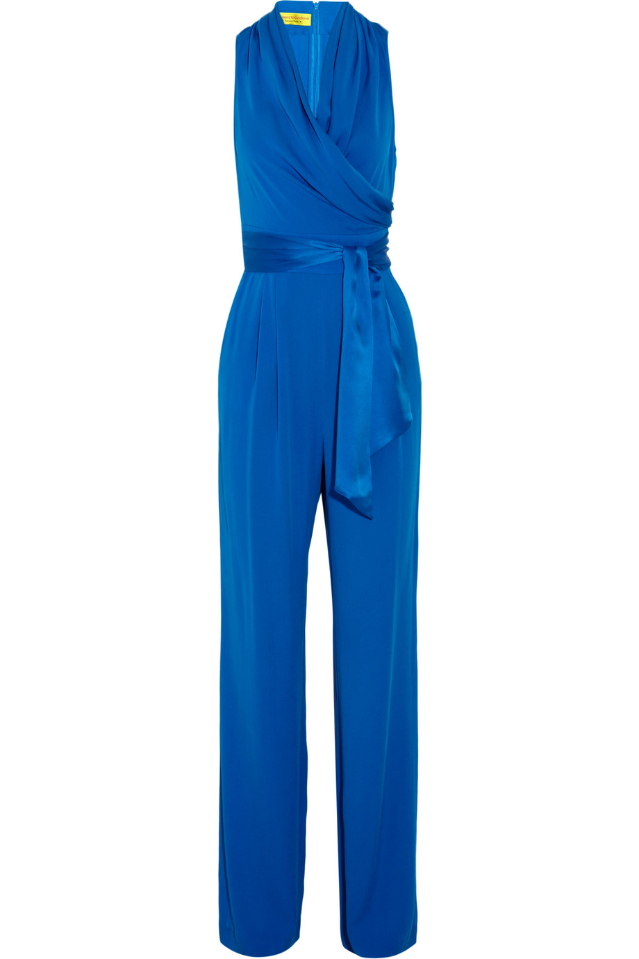 Catherine Malandrino Silk-blend Crepe Jumpsuit in Blue (cobalt) | Lyst