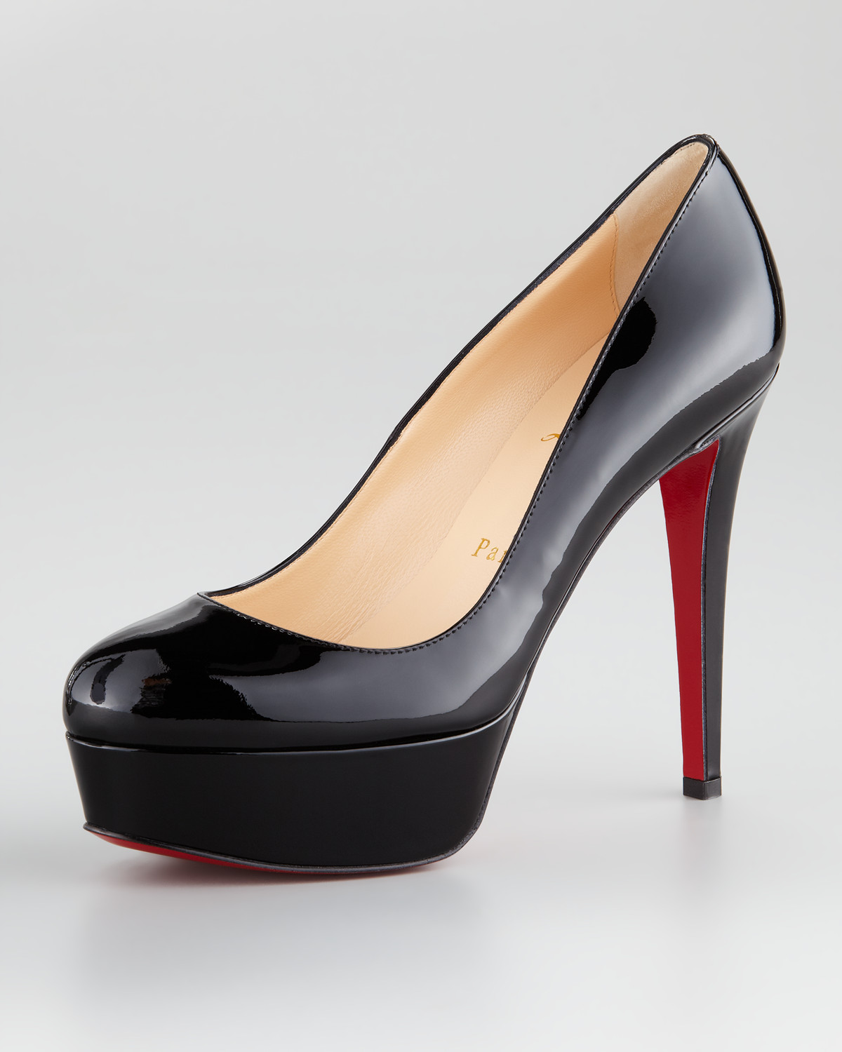 Christian louboutin Bianca Patent Leather Platform Pumps in Black ...