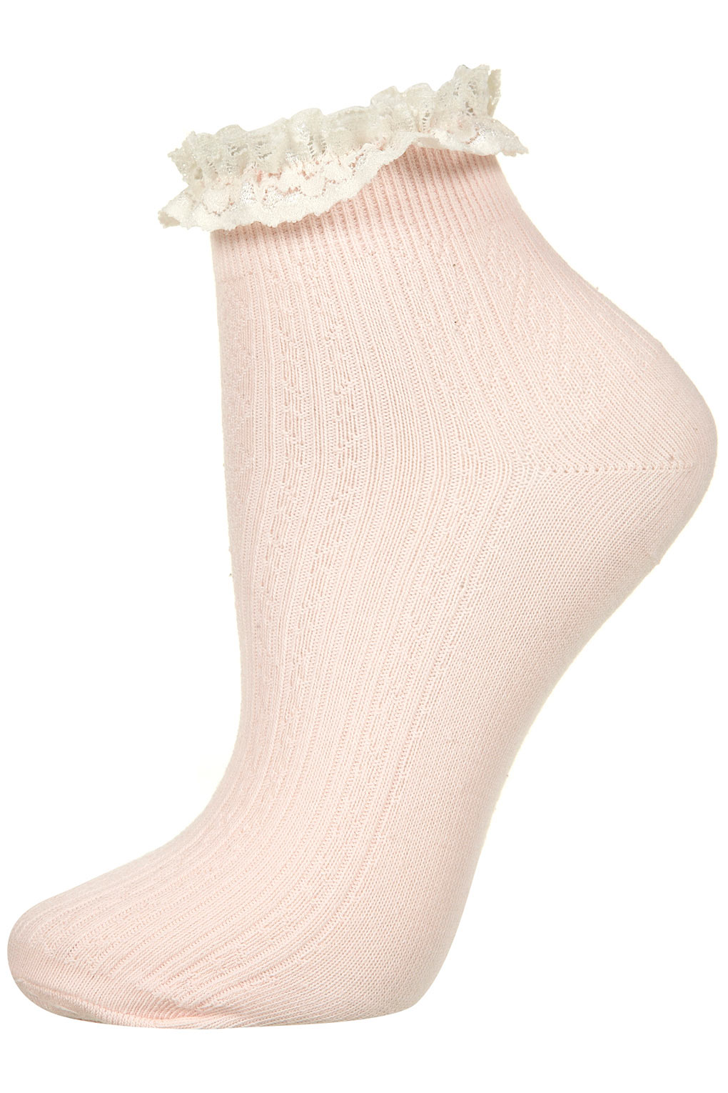 Lyst Lace Trim Ankle Socks in Pink