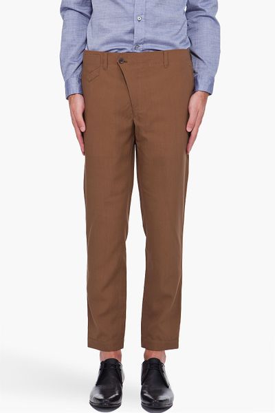 Paul Smith Tapered Hem Trousers in Brown for Men | Lyst