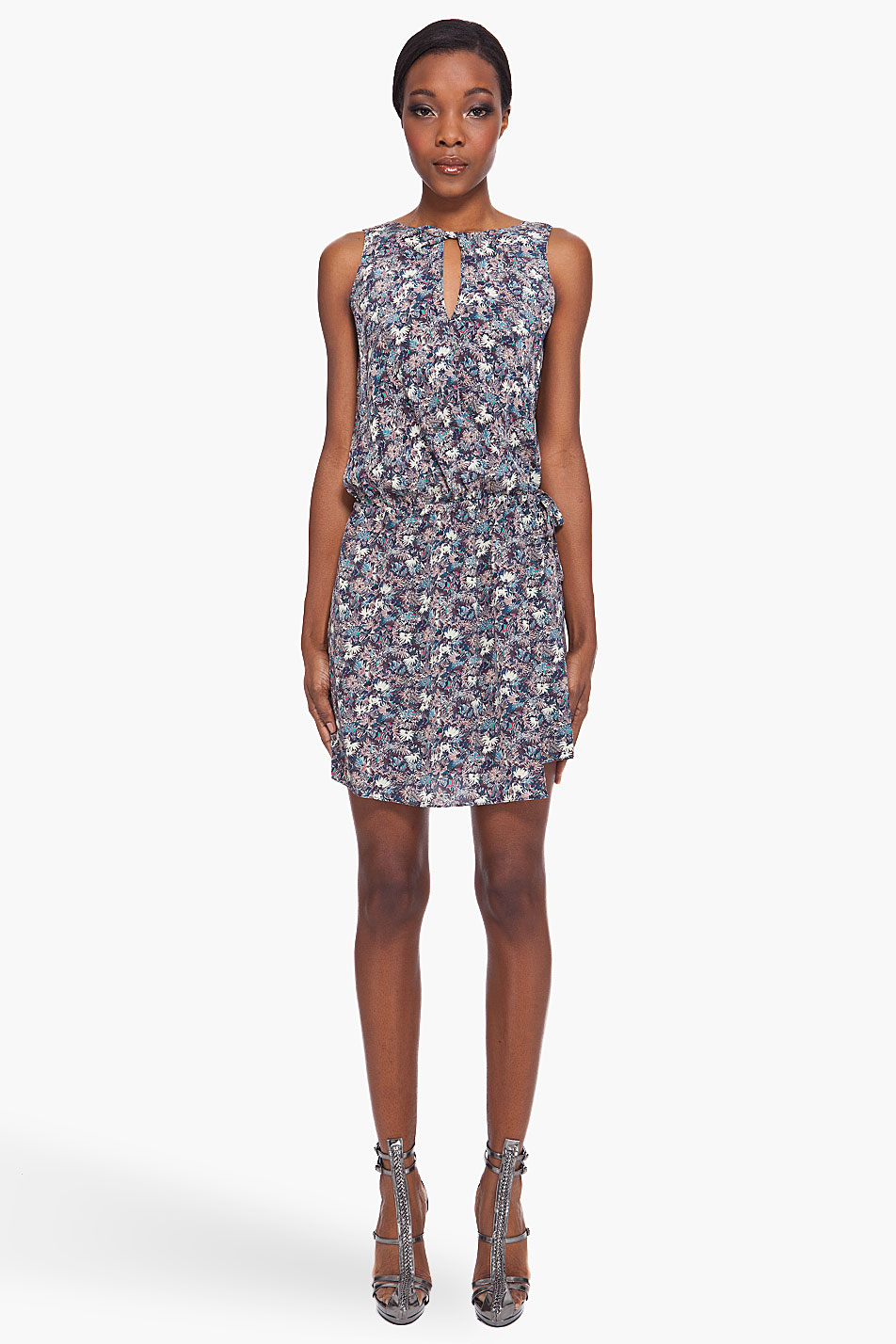 Vanessa bruno Prairie Printed Silk Dress in Purple (multicolor) Lyst