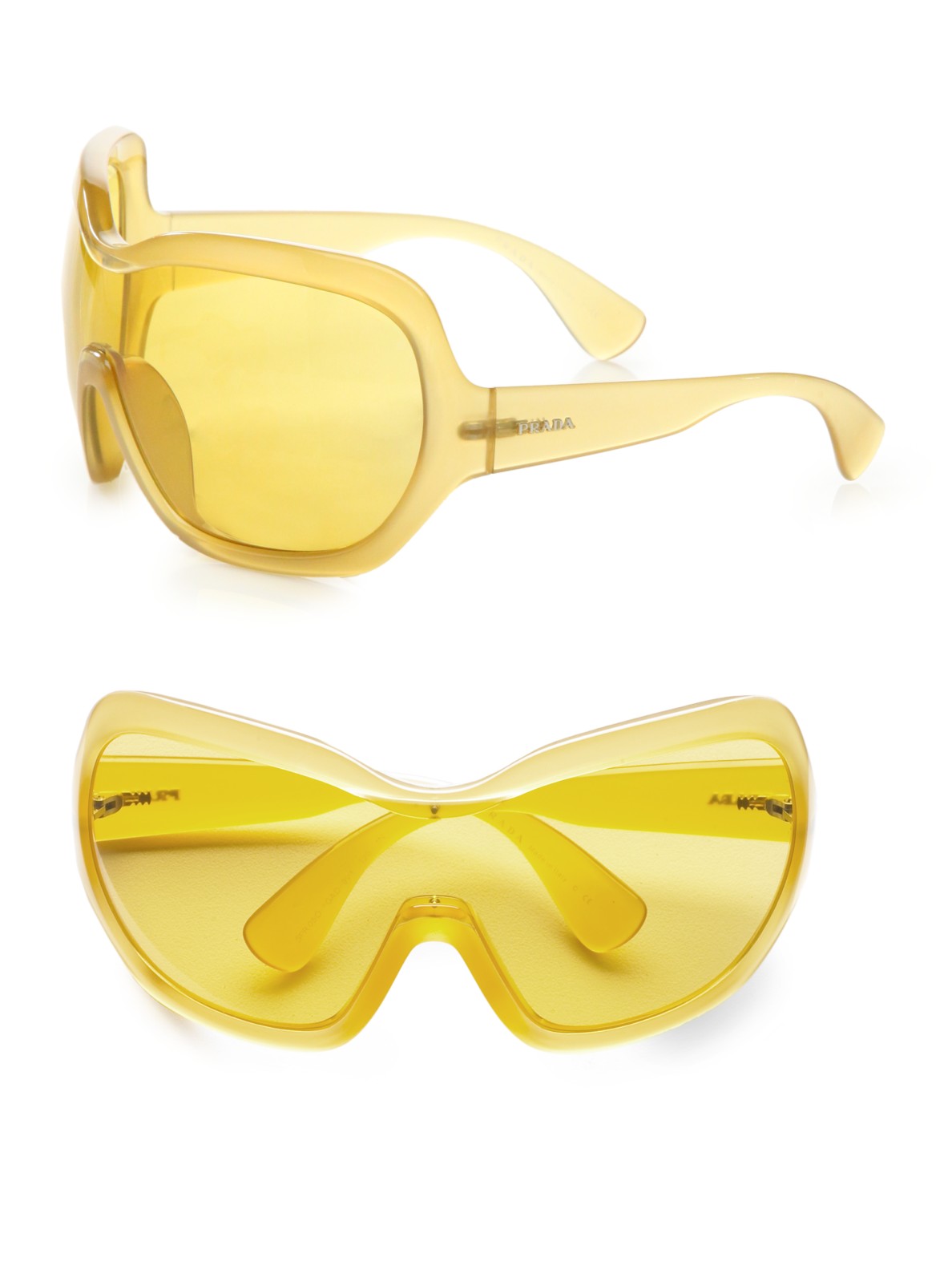 Prada Illusion Ski Maskinspired Sunglasses in Black (Yellow) Lyst