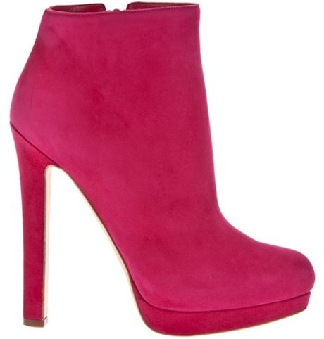 Alexander Mcqueen Suede Ankle Boots in Pink | Lyst