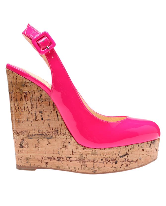 blue louboutins mens - christian louboutin round-toe wedges Pink patent leather | The ...