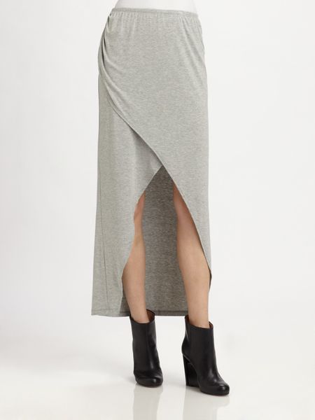 Lna Laguna Wrap Skirt in Gray (grey) | Lyst