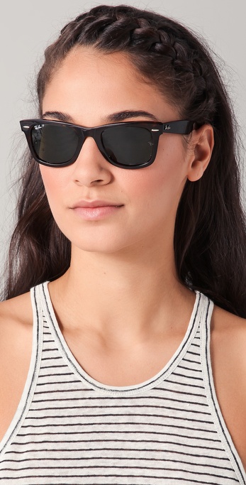 Ray-Ban Polarized Wayfarer Sunglasses in Green | Lyst