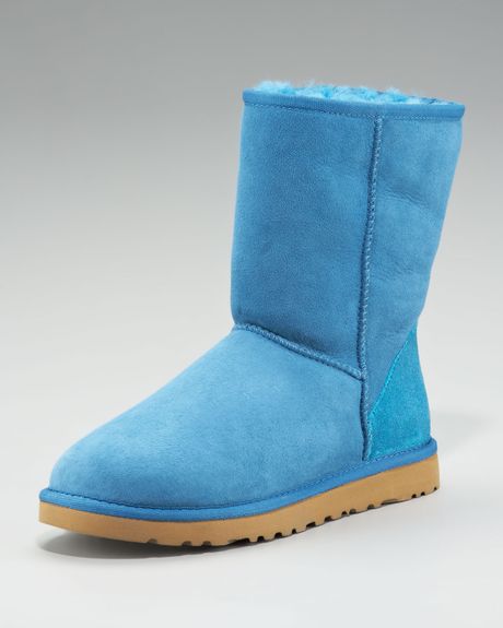 Ugg Classic Short Shearling Boot in Blue (turkish tile teal) | Lyst