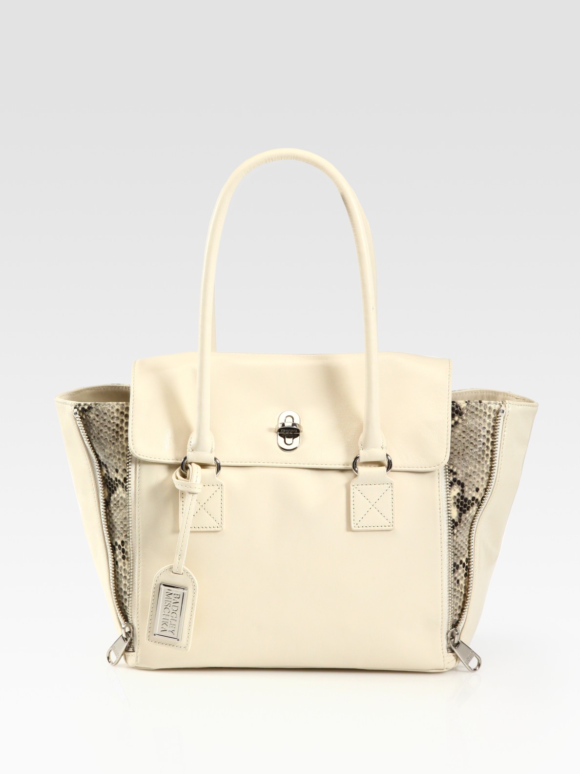 badgley mischka leather tote