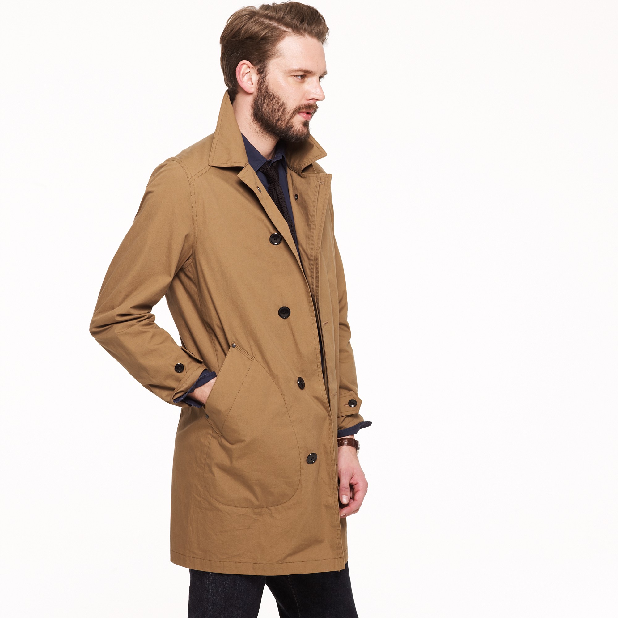 J Crew Wedgewood Trench In Golden Tobacco Brown For Men Lyst