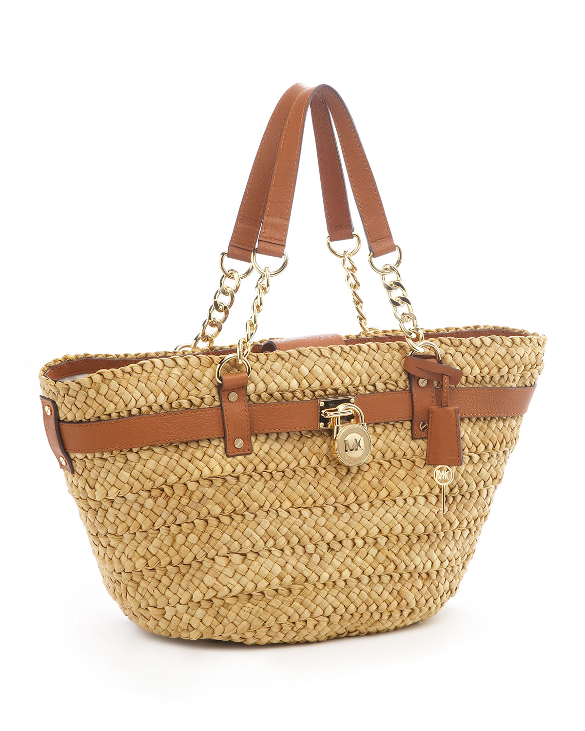 Lyst - Michael kors Hamilton Large Straw Tote Luggage in Natural