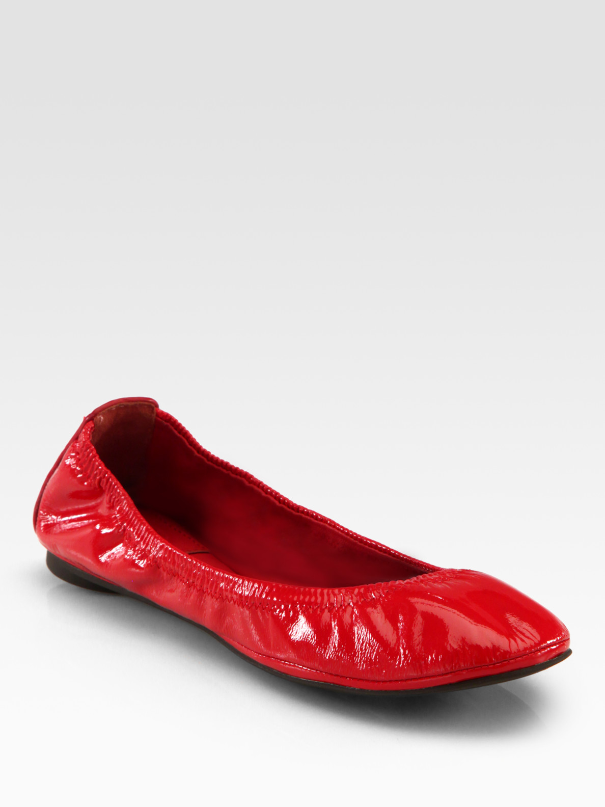 Tory Burch Eddie Patent Leather Ballet Flats in Red | Lyst