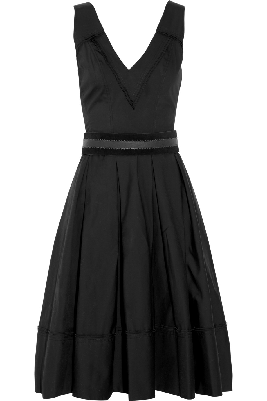 Donna Karan Belted Cotton-blend Dress in Black - Lyst
