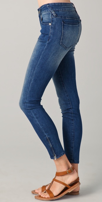 Free People Zipper Skinny Ankle Jeans in Blue | Lyst