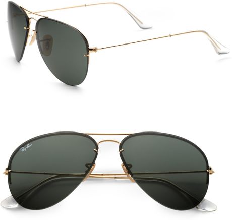 Ray-ban Interchangeable Lens Aviator Sunglasses in Gold | Lyst