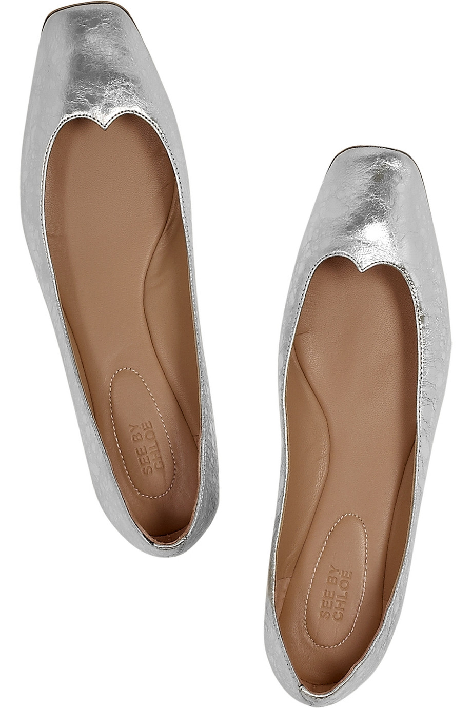 chloe square toe ballerina flats