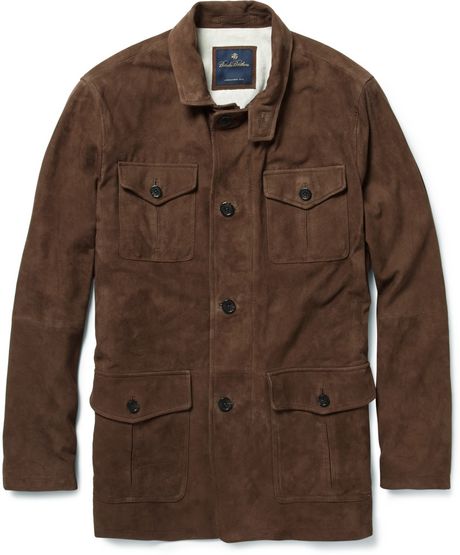 Brooks Brothers Suede Coat in Brown for Men | Lyst