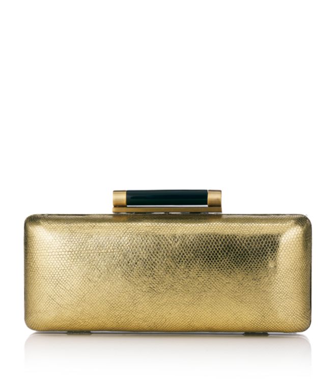 Diane Von Furstenberg Tonda Clutch Bag in Gold | Lyst