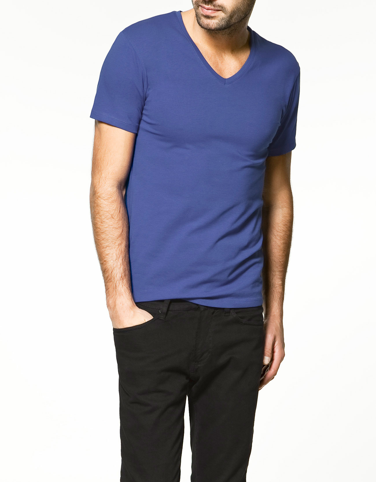  Zara  Super Slim fit T shirt  in Blue for Men  turquoise Lyst