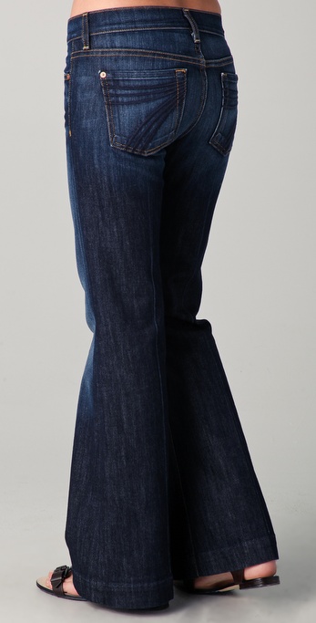 7 For All Mankind Dojo Petite Flare Jeans in Midnight (Blue) - Lyst