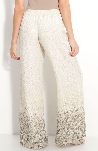 Mimi Chica Printed Chiffon Palazzo Pants in White (ivory) | Lyst