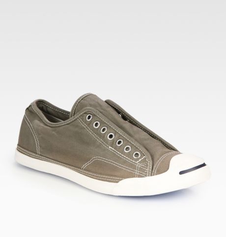 Converse Jack Purcell Laceless Canvas Sneakers in Green for Men (olive ...