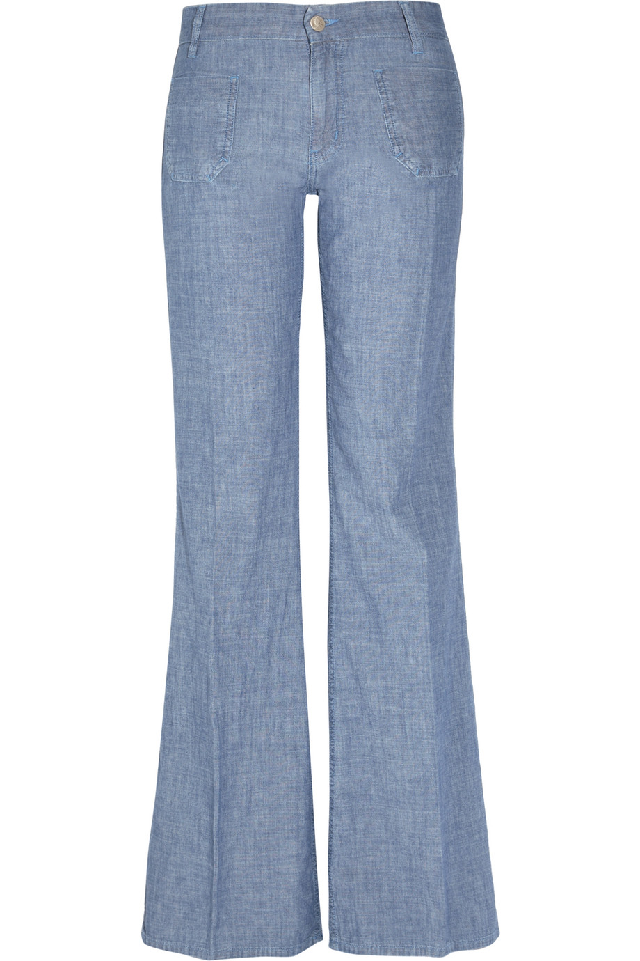 Lyst M.I.H Jeans Miramar Midrise Wideleg Chambray Jeans in Blue