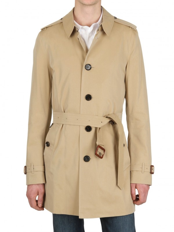 Burberry Single Breasted Cotton Trench Coat in Honey (Natural) for Men |  Lyst