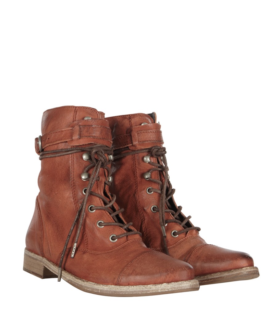 Lyst - Allsaints Vintage Lace Up Boot in Brown