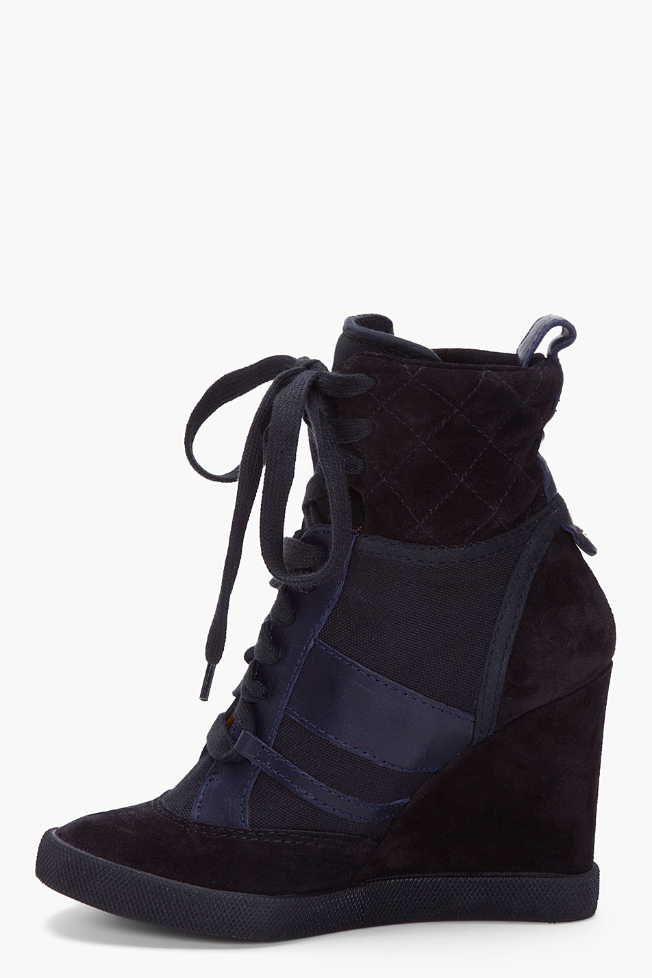 Lyst - Chloé Black Wedge Sneakers in Black