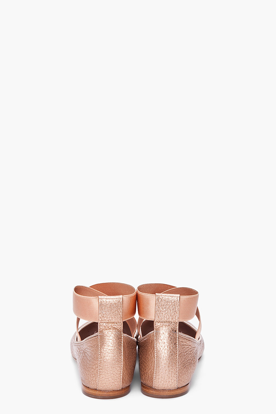 chloe gold ballet flats