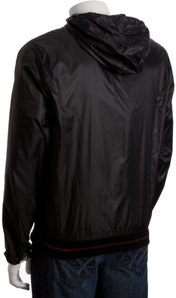 Gucci Black Nylon Hooded Windbreaker Jacket in Black for Men | Lyst