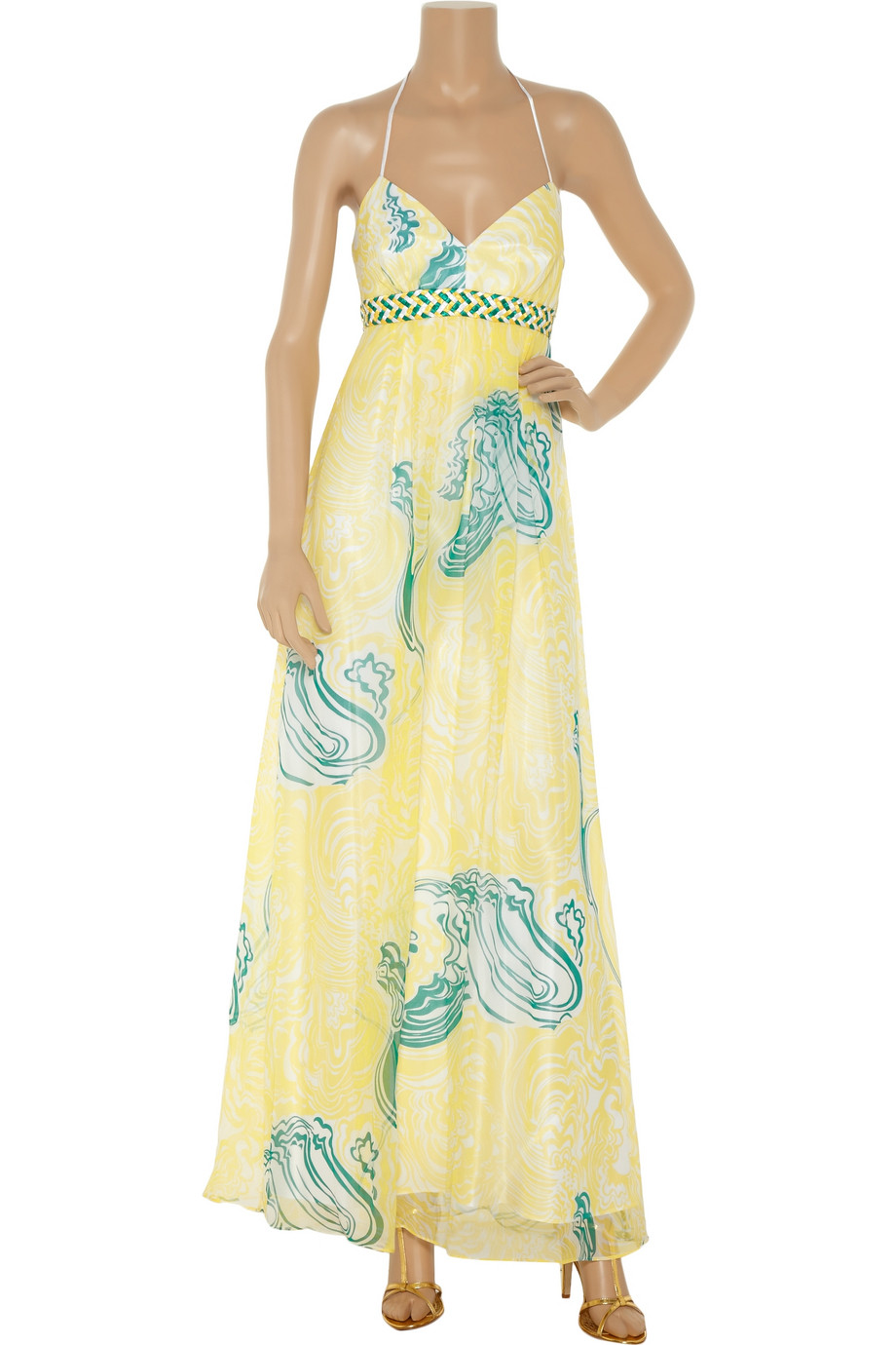 Laundry by shelli segal Floralprint Silk Maxi Dress in Yellow Lyst