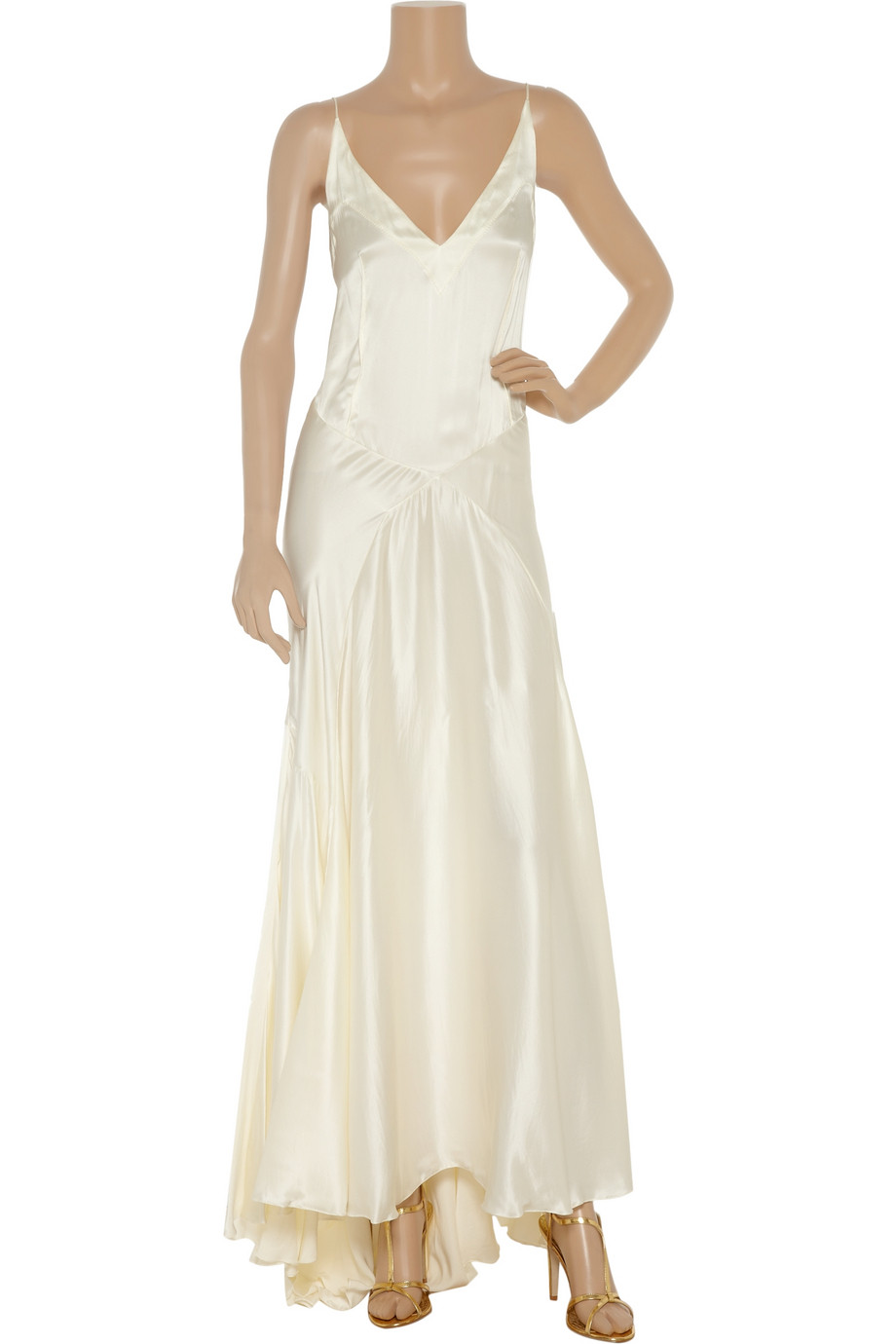 Rochas Silk Maxi Dress in White - Lyst
