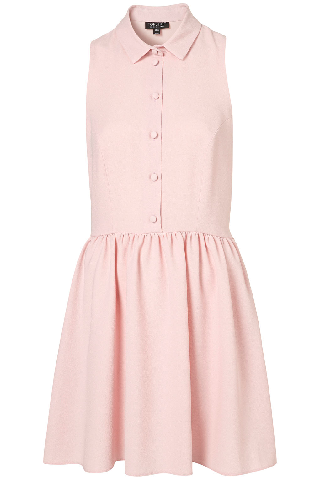 TOPSHOP Crepe Shirt Dress in Pale Pink (Pink) - Lyst