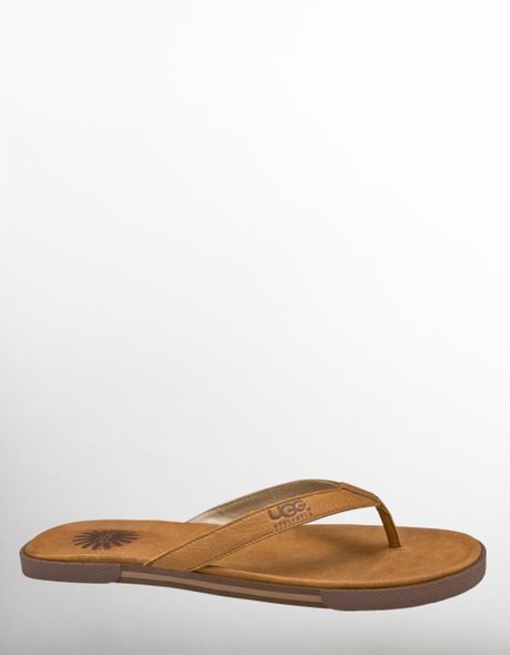 Ugg Bennison Leather Thong Sandals in Brown for Men | Lyst