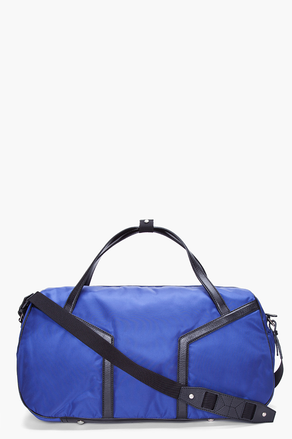Saint laurent Blue Leather Trimmed Duffle Bag in Blue for Men | Lyst