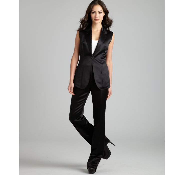 Hermès Black Silk Blend Sleeveless Pant Suit in Black | Lyst