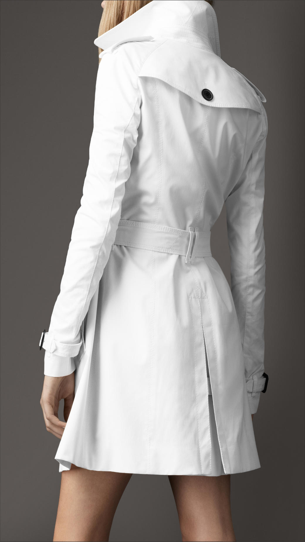 Burberry Single Breasted Trench Coat in White Lyst