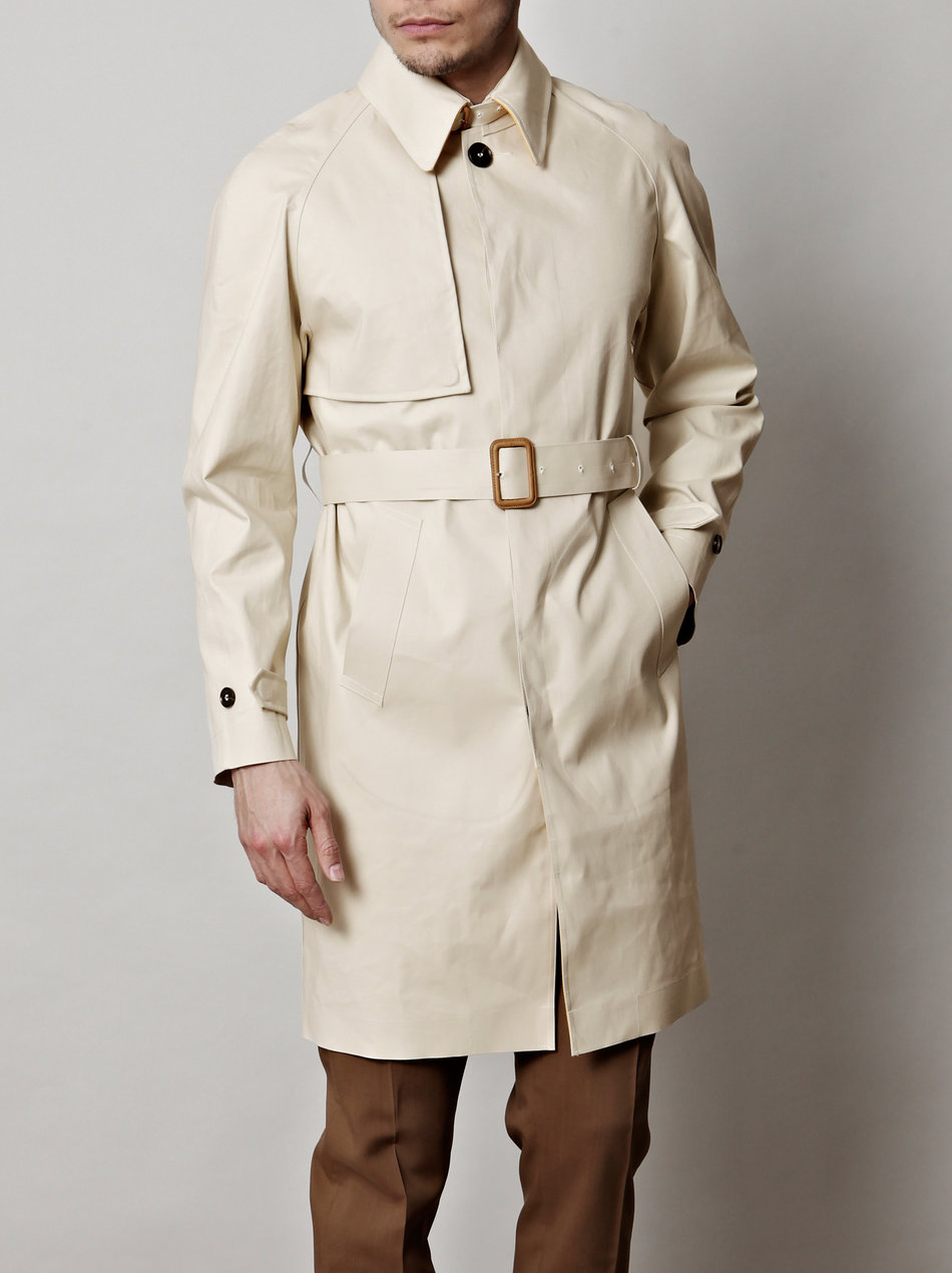 E. Tautz Trench Coat in White for Men (yellow) | Lyst