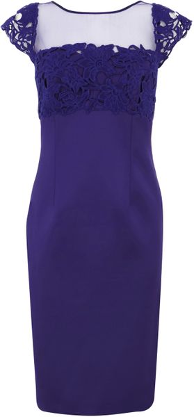 Coast Shanice Lace Duchess Satin Dress in Purple | Lyst