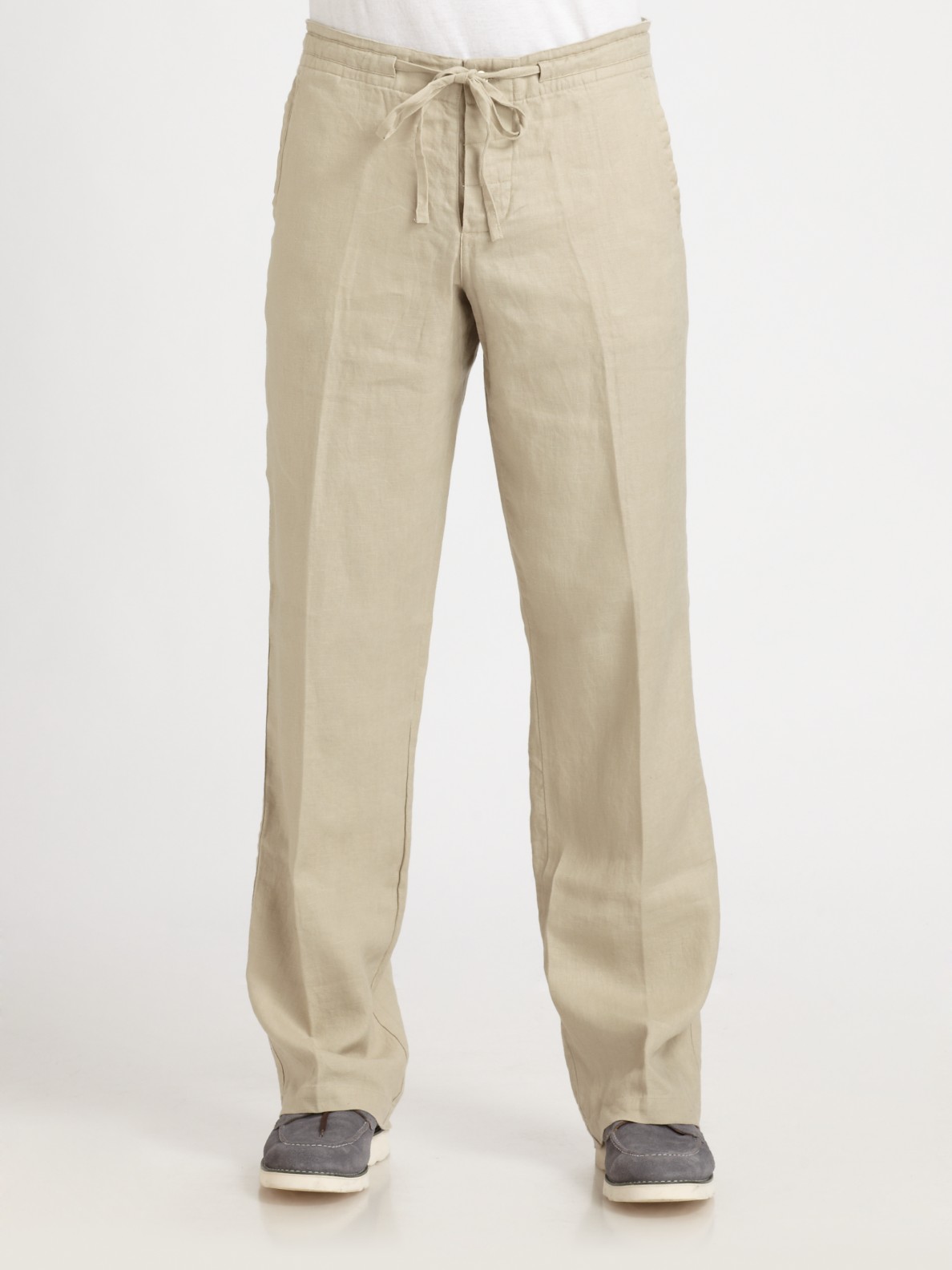 Lyst - Saks Fifth Avenue Linen Drawstring Pants in Natural for Men